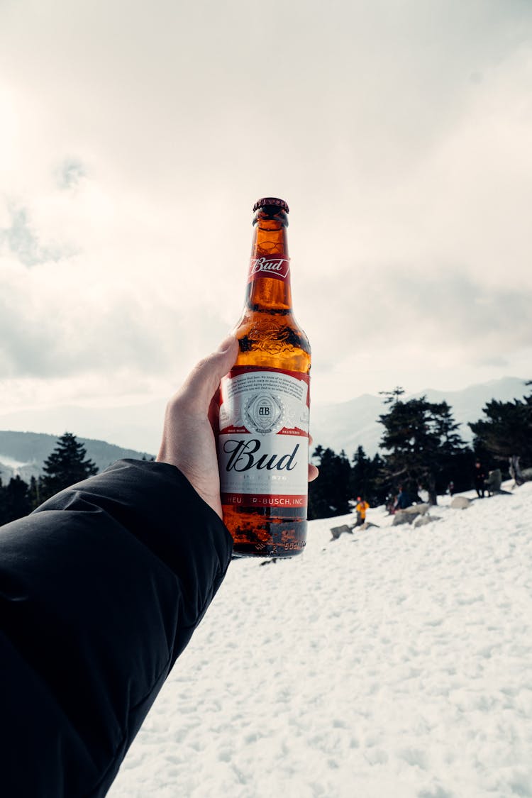 Photo Of A Person's Hand Holding A Bottle Of Beer