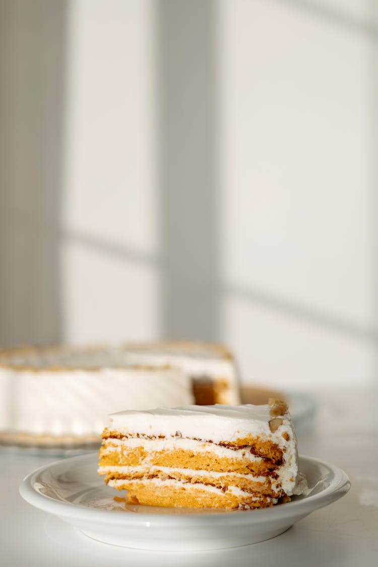 Close-Up Photo Of A Slice Of Cake