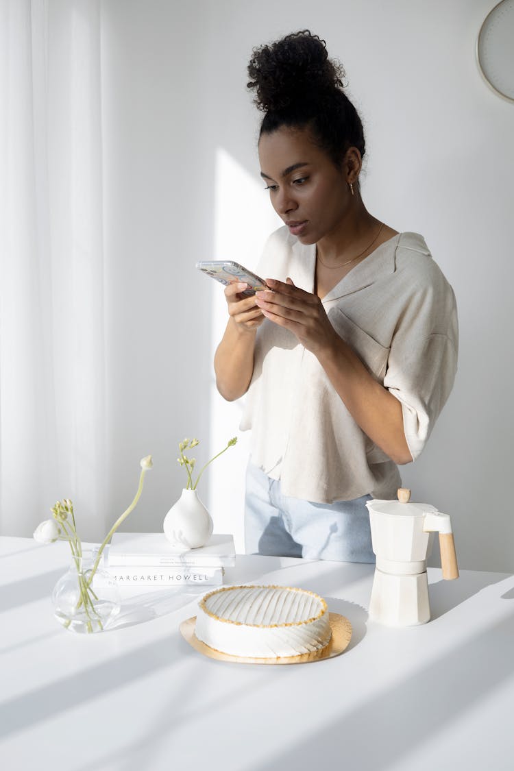 Woman Looking At Cellphone