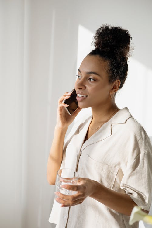 A Woman Talking on the Phone