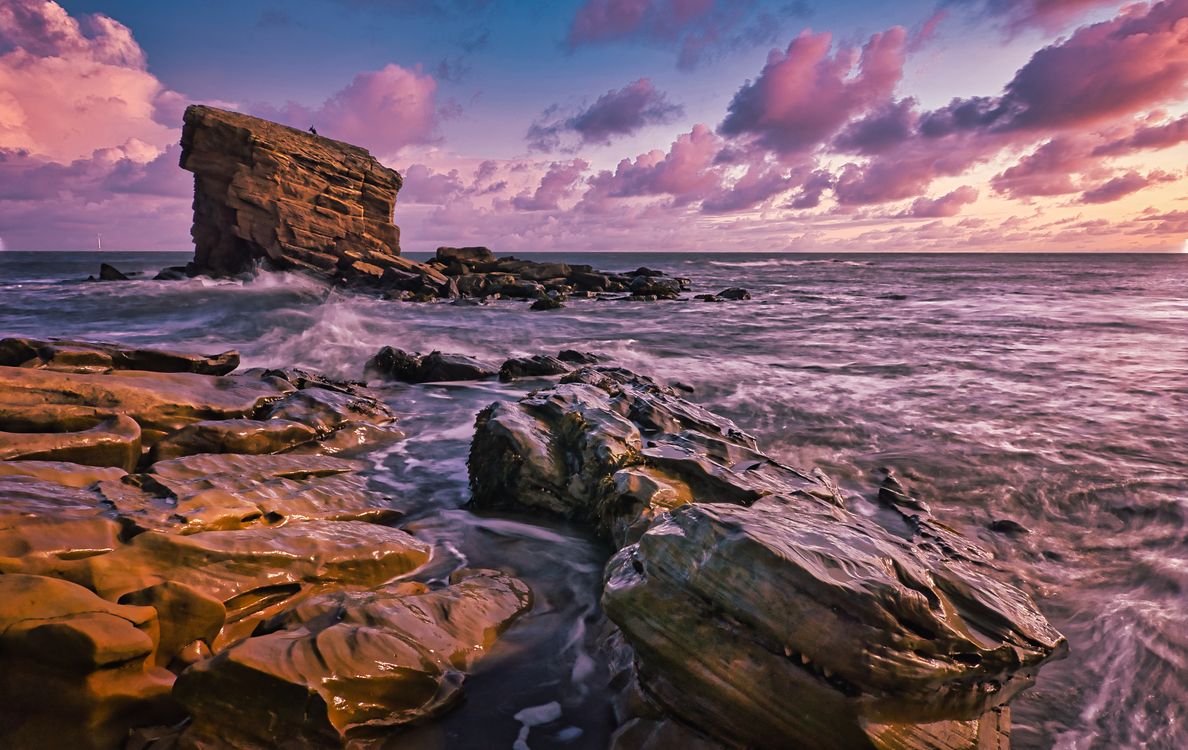 Sea With Rocks Scenic Sunset over Sea with Rocks · Free Stock Photo