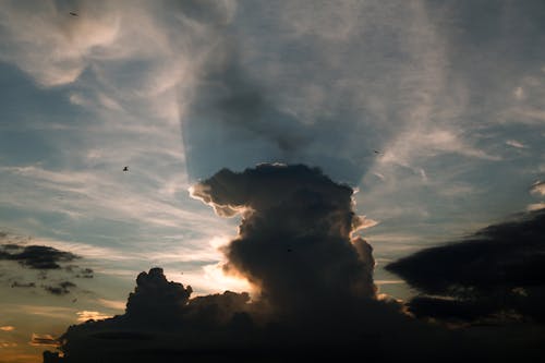 Cloudy sky at sunset time