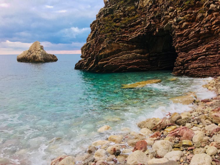 Beach Shore Near Cave