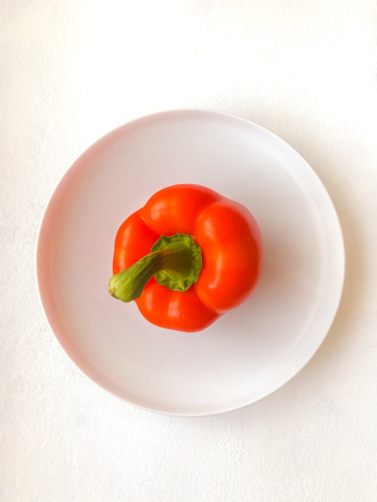 Ripe Bell Pepper On Plate