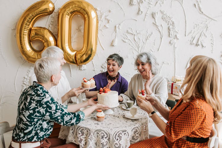Women Celebrating A Birthday