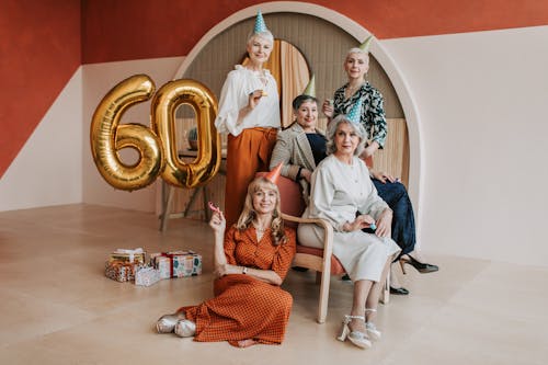 Elderly Women Celebrating a Birthday