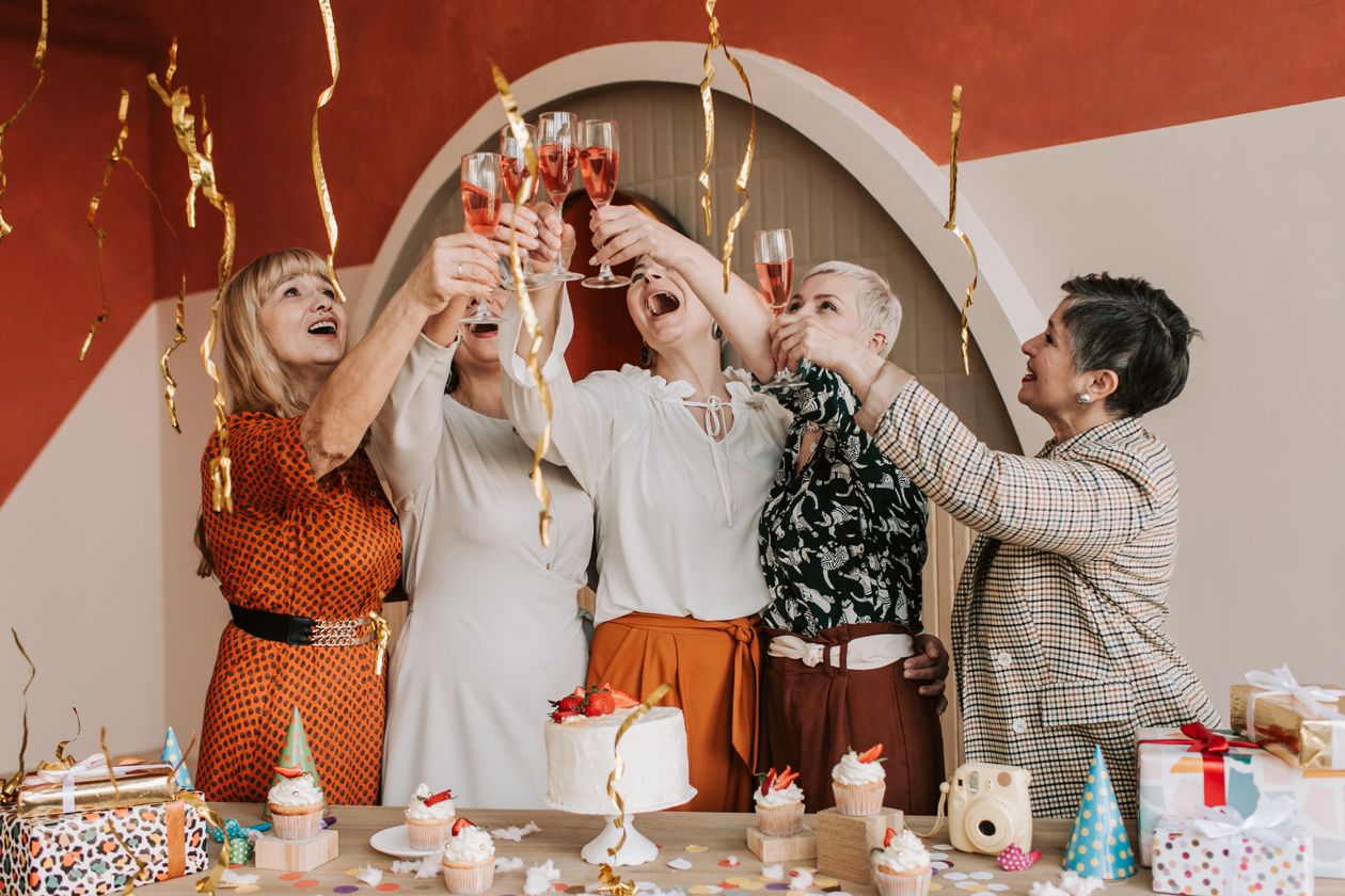 A group of women celebrating together