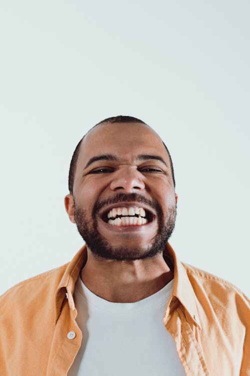 Man With Beard Showing His Teeth 