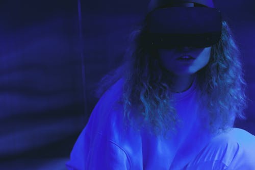 Woman Using VR Simulator