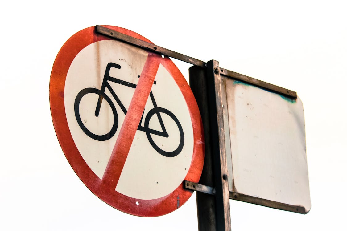 Free No Bicycles Allowed Signage Stock Photo