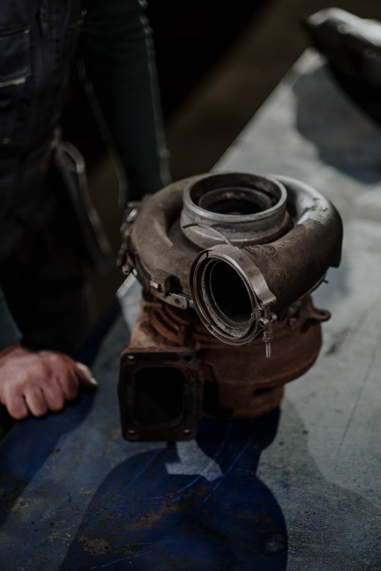 Close-Up Shot Of A Turbocharger