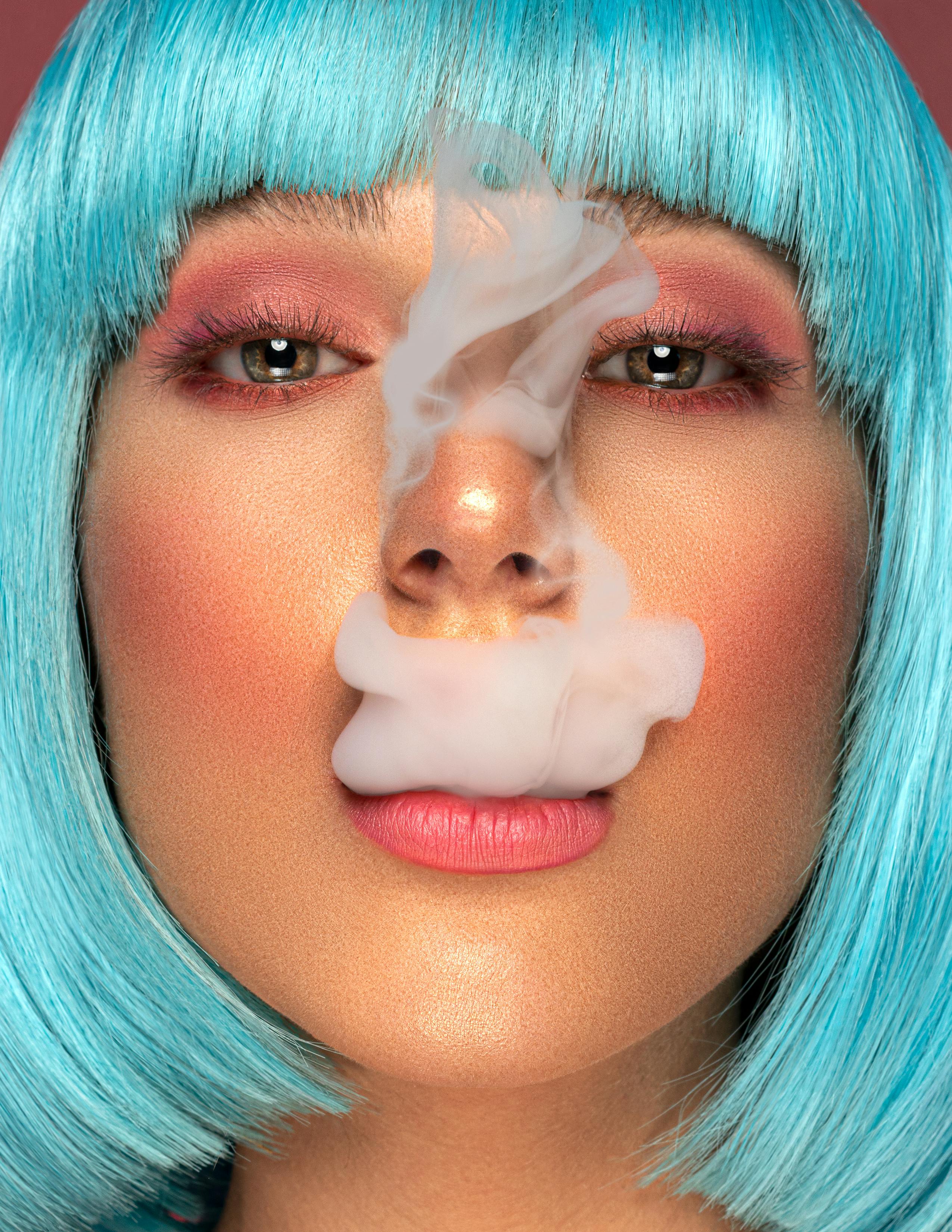 rainbow smoke coming out of mouth