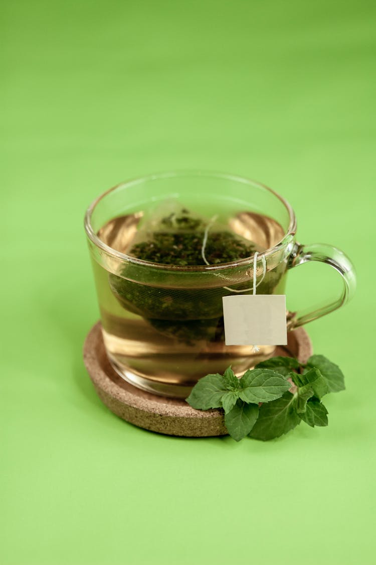 Cup Of Green Tea With Mint