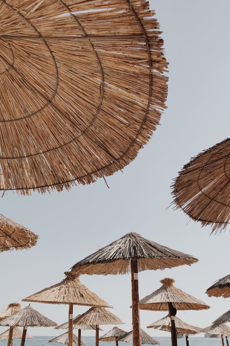 Umbrellas On A Beach