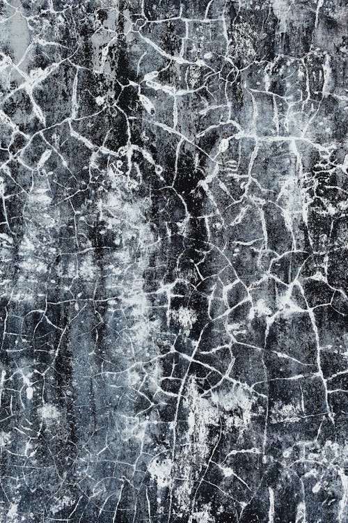 Close-up of Grey Cracked Surface