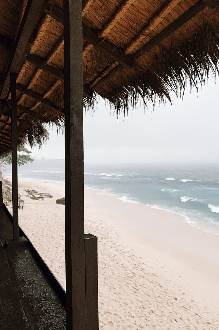 Wooden Terrace On Sea Beach