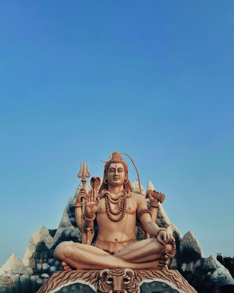 Sculpture Of A Sitting God Shiva