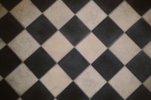Free Black and White Checkered Tiles Stock Photo