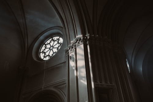 Low Angle Shot of Church Window