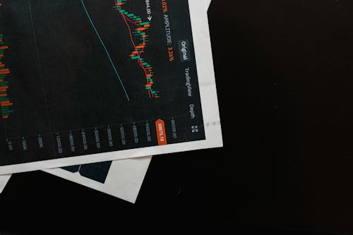 Printed Business Analytics over Black Surface