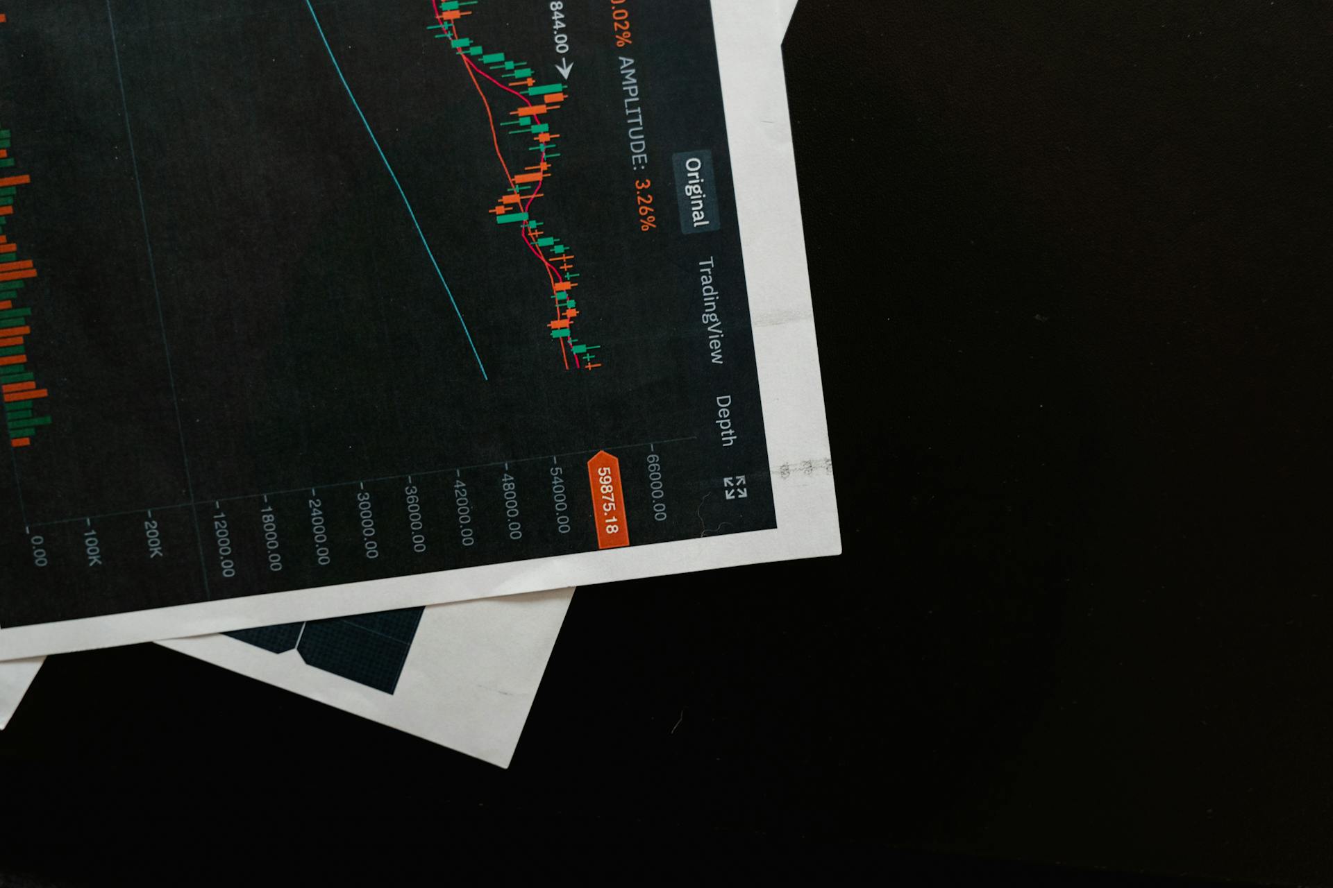 Printed Business Analytics over Black Surface