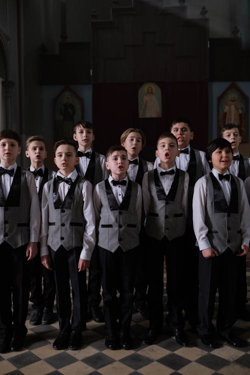 Choir of Boys Singing in a Church