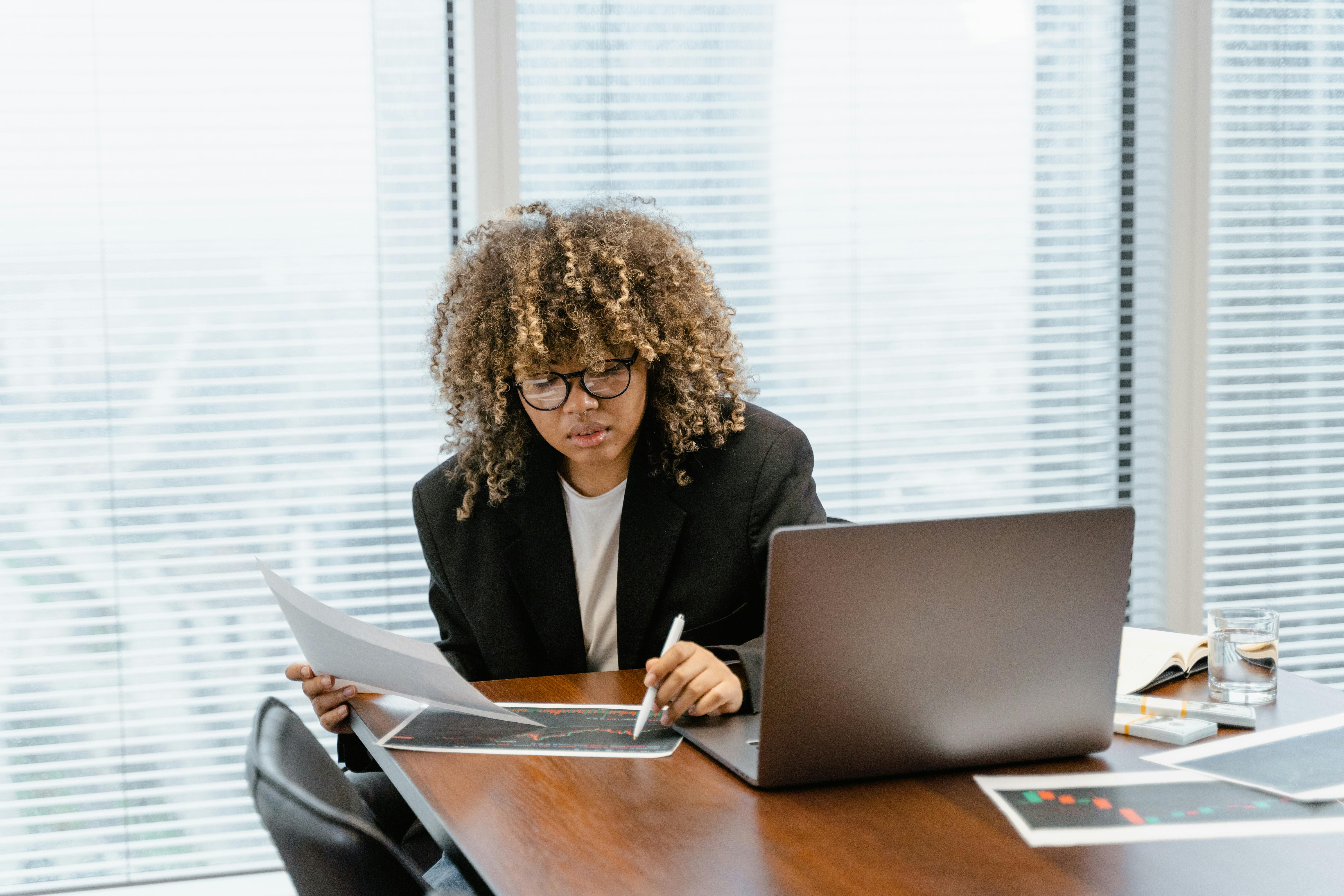 marketing man woman desk