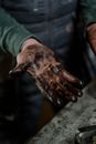 Hand with Black Grease
