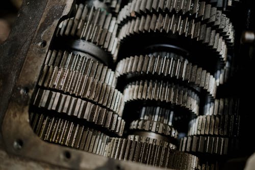 Close Up View Of Auto Mechanical Gears