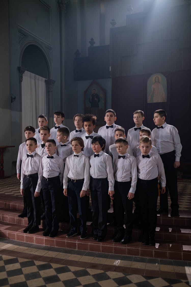 A Boys Choir Practicing