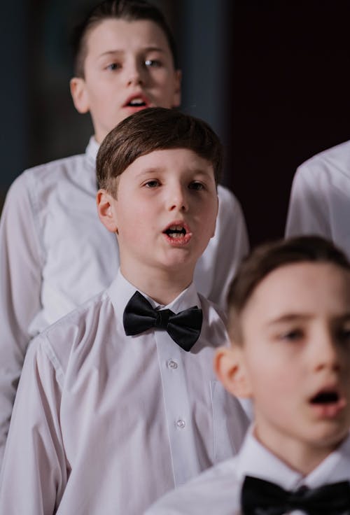 Free Boys Singing in a Choir Stock Photo