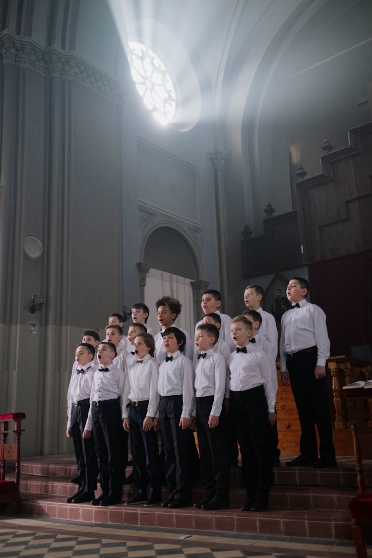 A Choir Singing In Church