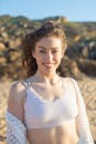Woman in White Tank Top Smiling