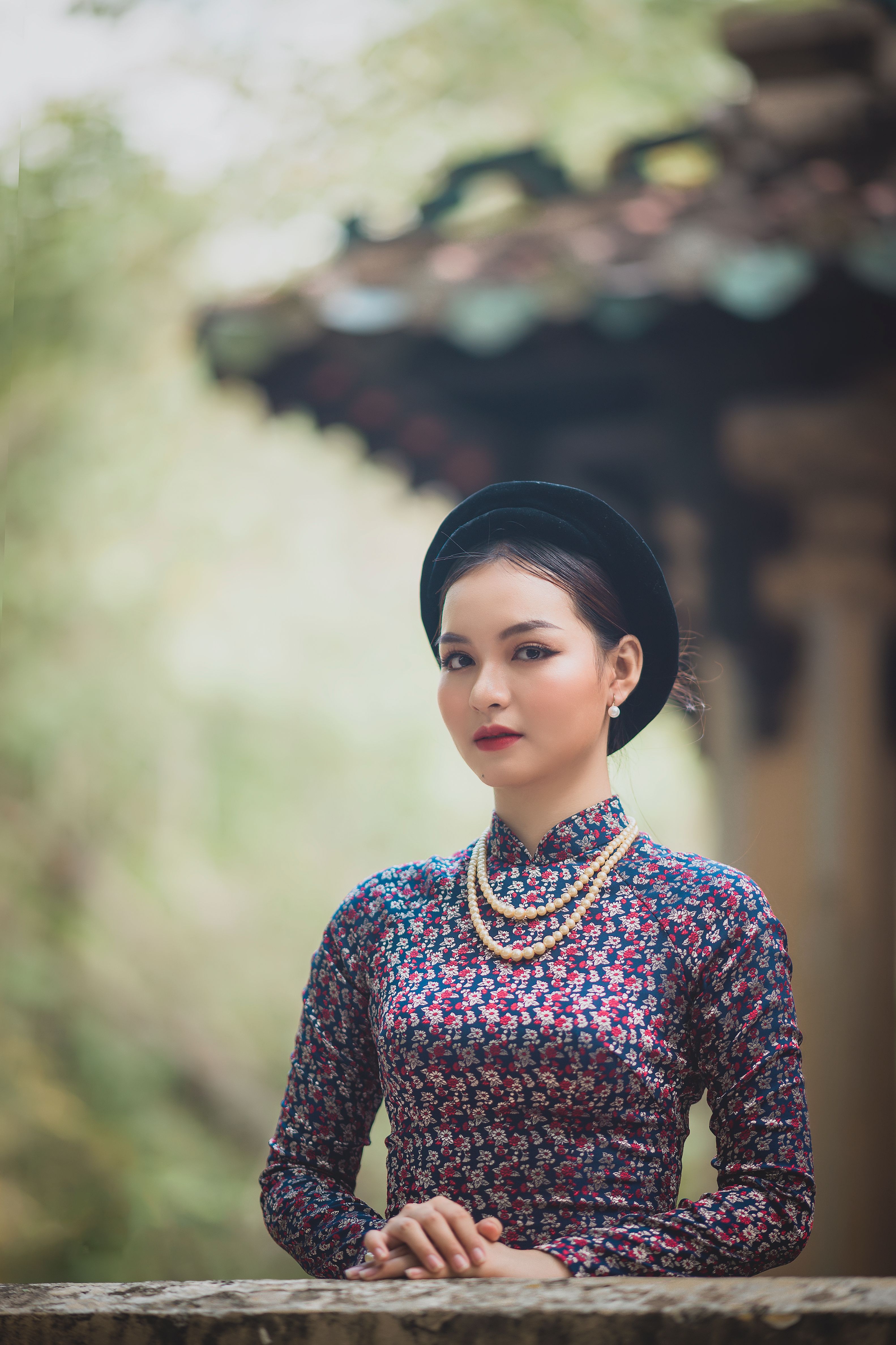 Beautiful Woman in Purple Floral Top · Free Stock Photo