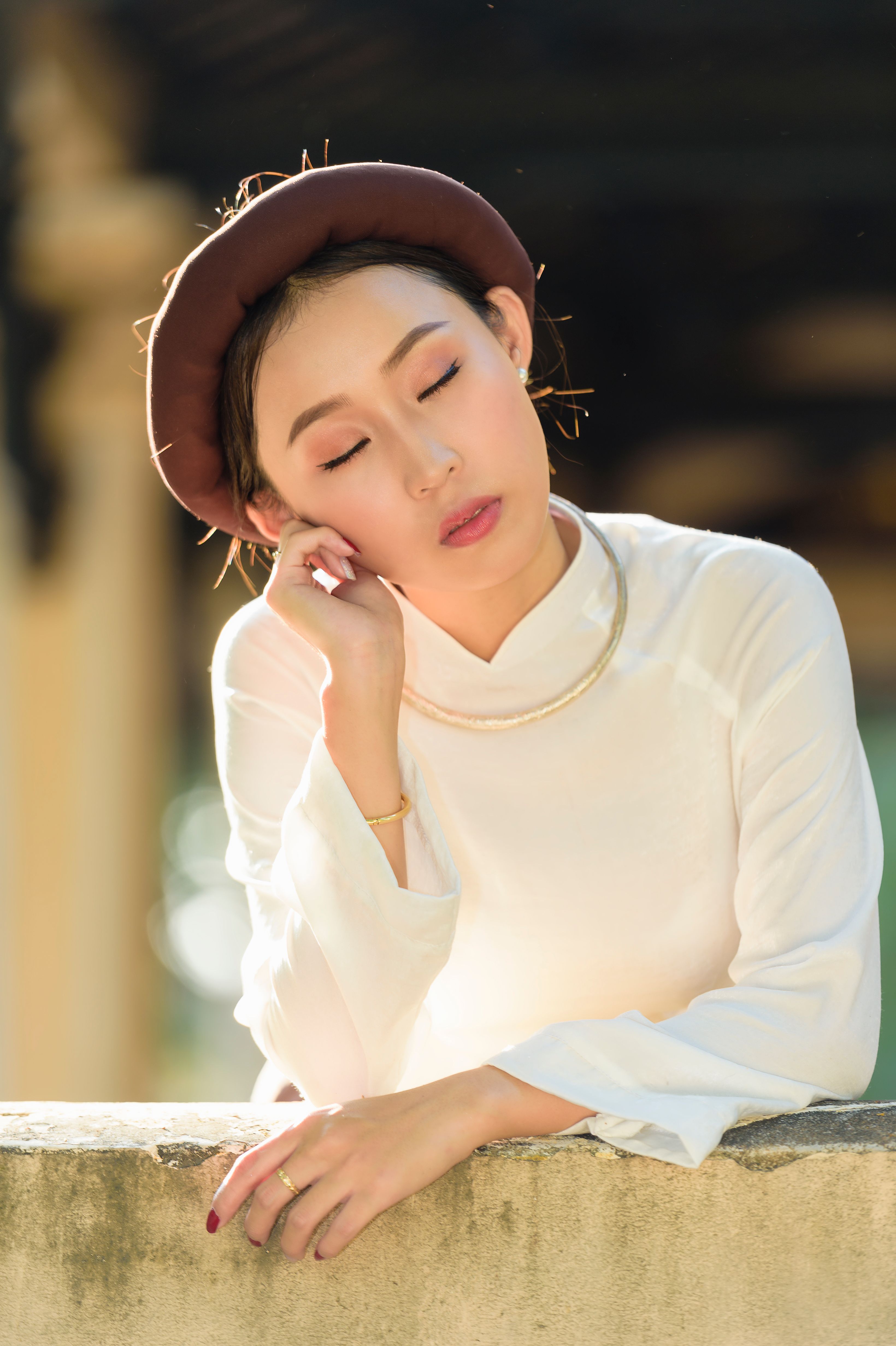 Woman in White Long Sleeve Blouse · Free Stock Photo