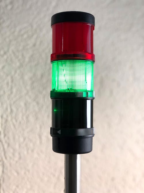 Free Industrial Signal Light Near White Wall Stock Photo