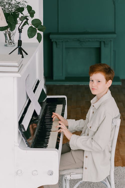 A Boy Playing the Piano