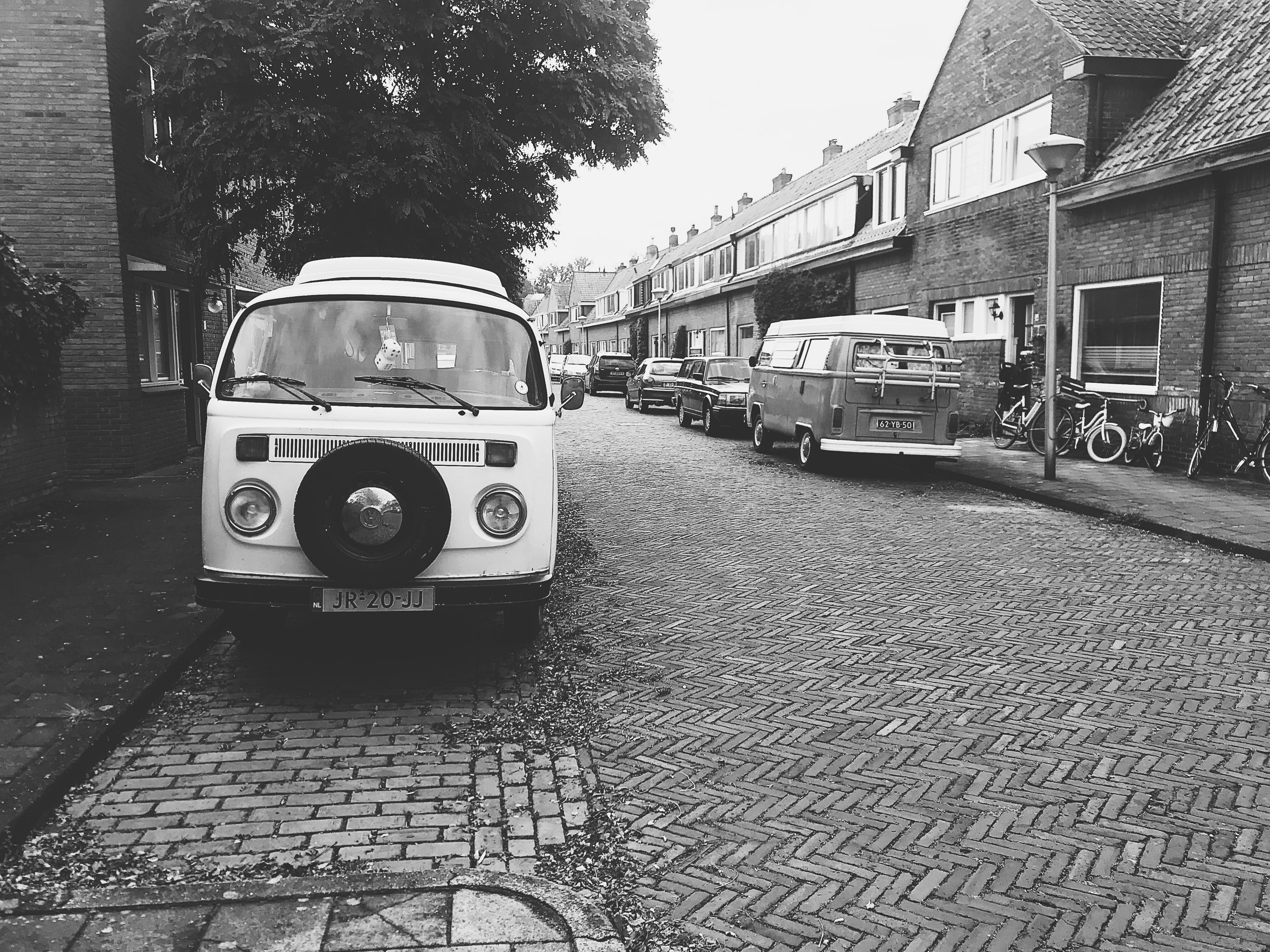 monochrome photo of the street