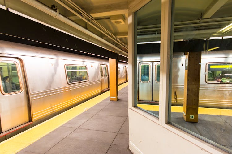 View Of A Train At A Subway Station 