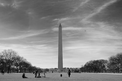 免费 华盛顿纪念碑的灰度照片 素材图片