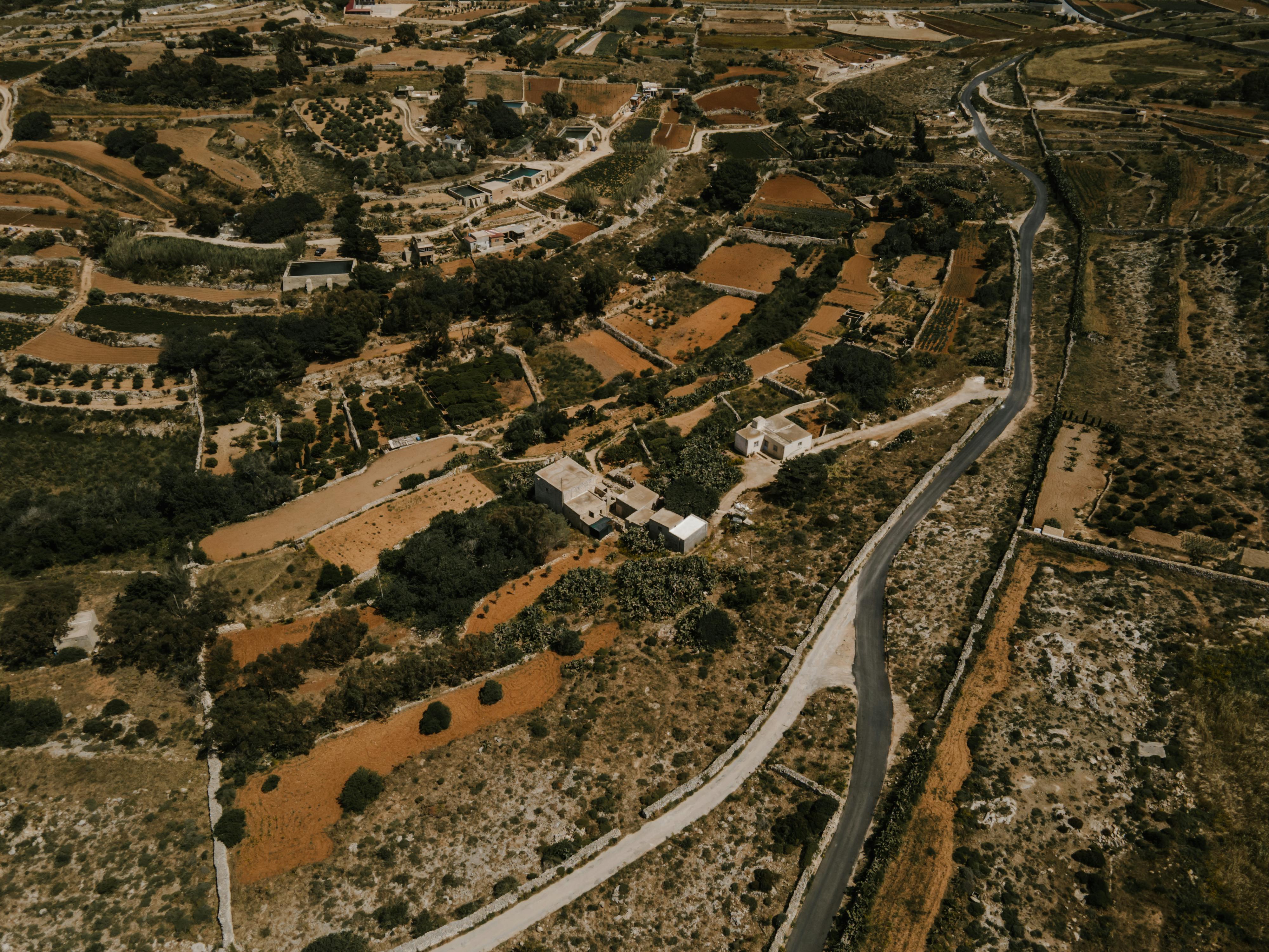 Drone Shot of a Rural Area