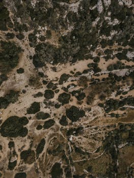 Stunning aerial shot of rocky terrain and greenery in Ħad-Dingli, Malta.