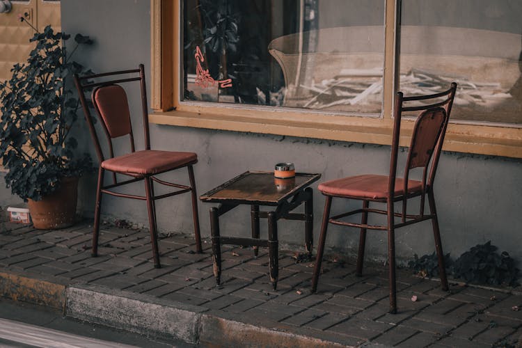 Steel Framed Table And Chairs