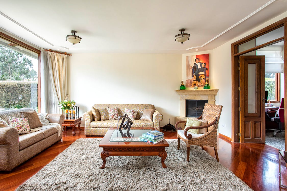 Free Cozy Interior Design of a Living Room Stock Photo
