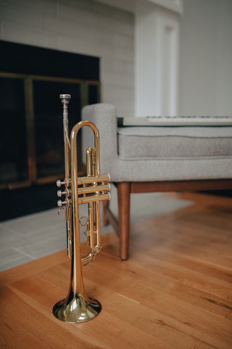 A Trumpet On A Floor