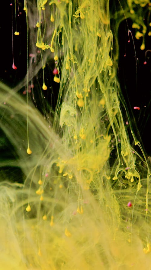 Yellow Green Paint in Water