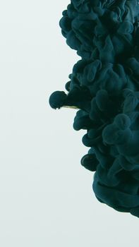 Intricate dark ink cloud flowing in liquid, creating an abstract artistic design.