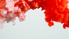 Red and White Smoke on White Background