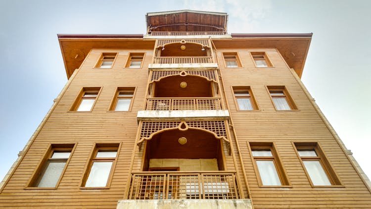 Low Angle Shot Of A Three Story House