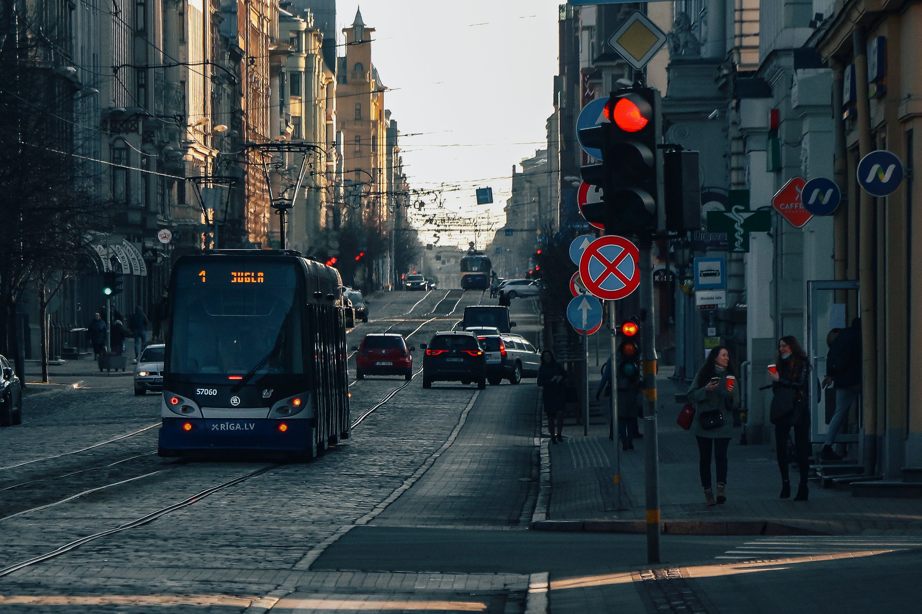 Public bus route 22 in Riga, Latvia, connecting the airport to the city center